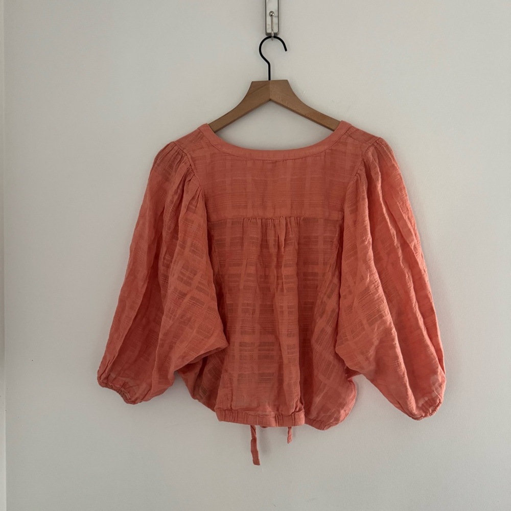 Sanctuary Peach Button-Down Blouse Women’s Size S Boho Chic Top - Picture 5 of 10